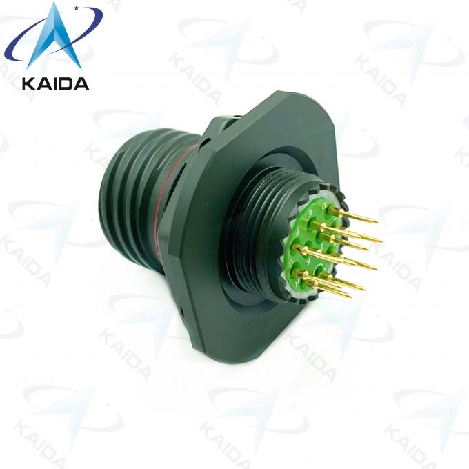 10 male pins Jam nut receptacle for MIL-DTL-38999 Series Ⅲ. D38999/24WC98PCN.PCB type.Olive green Cadmium 2