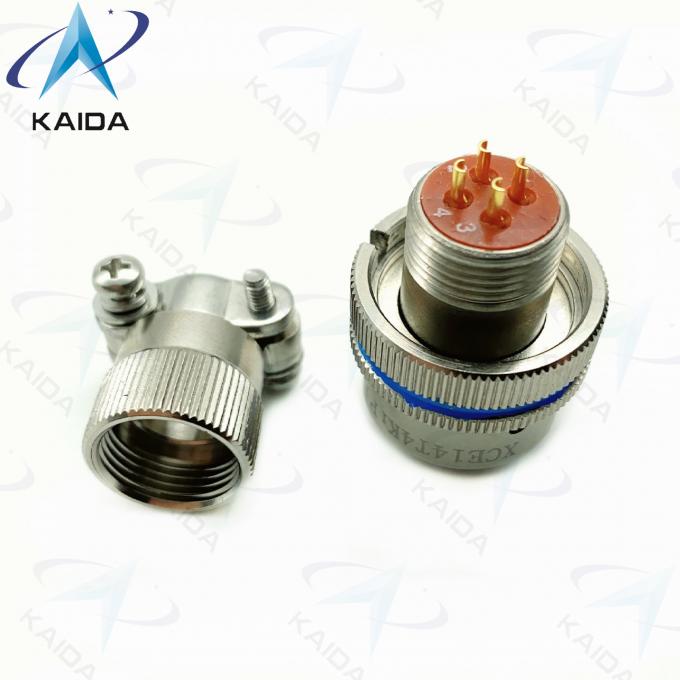 4 Contacts Plug Circular Electrical Connector Electroless Nickel Round Wire Connectors 0