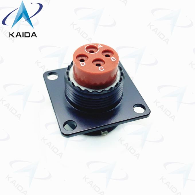 4 Female Pins MIL-DTL-38999 Series 2 Balck Anodized Plating 38999 Power Connector 1