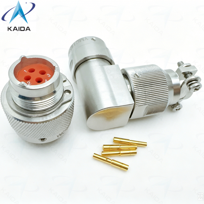 4 Number of Contacts YMC Series Corrosion-Resistant & Waterproof Electrical Connectors YMC18T4K1N.Stainless Steel Passivated.90° Backshell 3