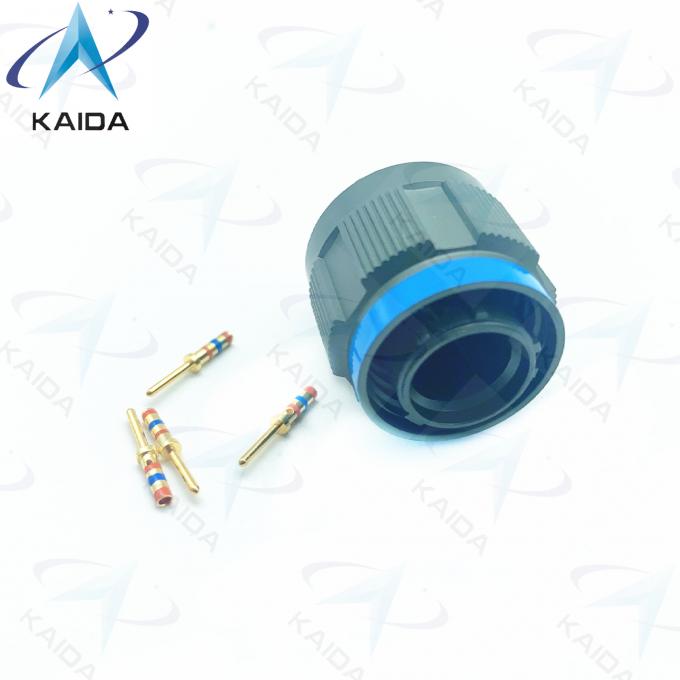 5-Male Contact Gold Crimp Plug Connector Threaded in Olive Green Cadmium Finish D38999/26WB05PN 8D Series 3