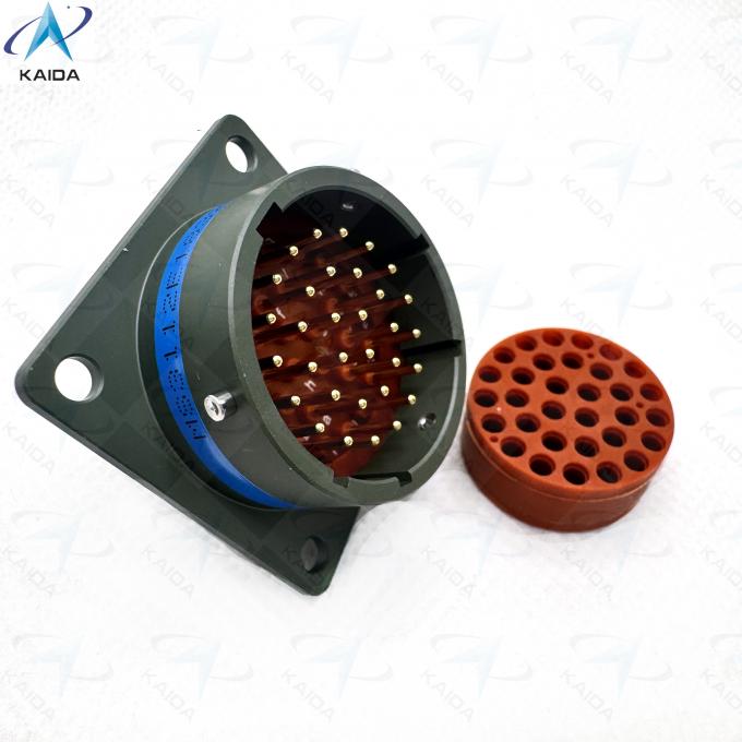 500V MIL-DTL-26482 Series Ⅰ Aluminum Alloy Shell Connector Durable For Industrial MS3112E18-32PN Square Flange Receptacle 1