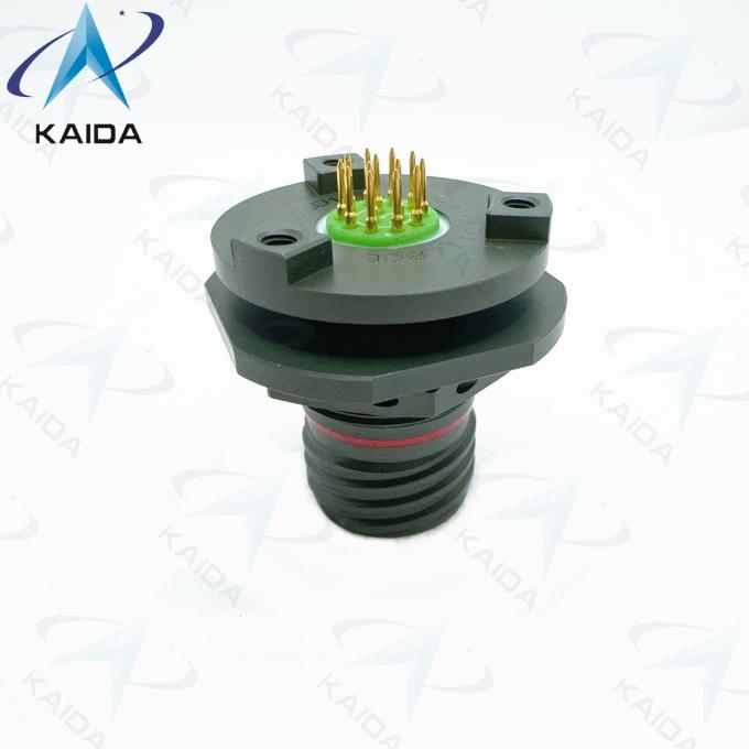 8D Series  500 Cycles Receptacle Short PCB Tail. 8D8711C11W35PN Olive Green Cadmium.Double Flange Jam Nut Receptale 2