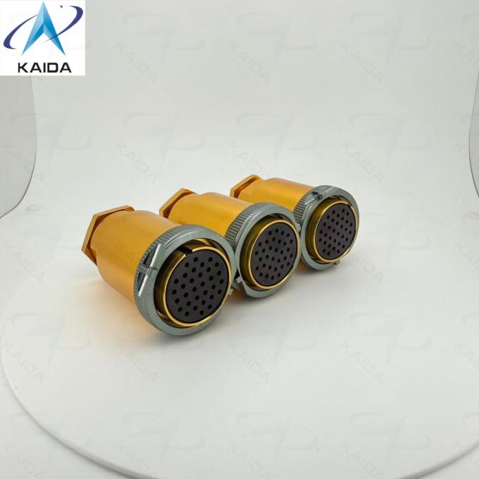 Bayonet Coupling PC-32T PC Series Russian Standard Connector.Anodized Yellow Plating.32 Pins.Straight Plug with Backshell 0