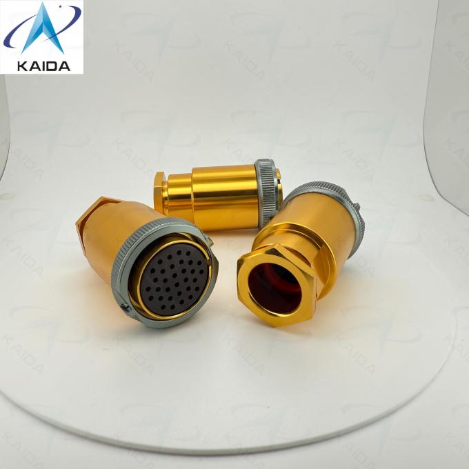 Bayonet Coupling PC-32T PC Series Russian Standard Connector.Anodized Yellow Plating.32 Pins.Straight Plug with Backshell 3