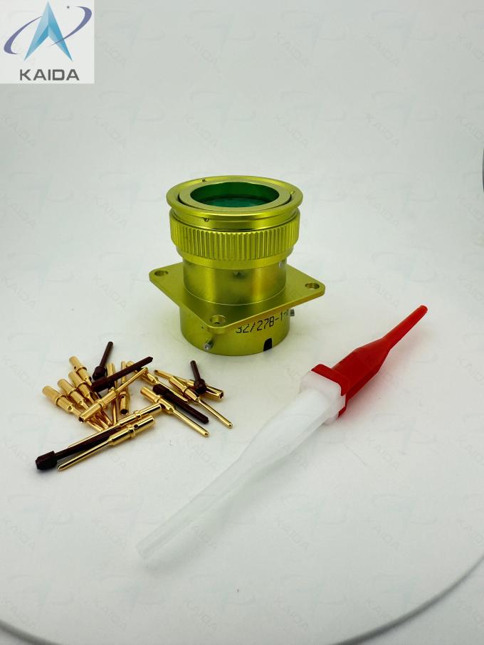 Crimp Contact Type ZH23-32/27B-1-B Bayonet Coupling Connector.ZH23-32/27B-1-B.Aluminum with Anodized Yellow Plating 3