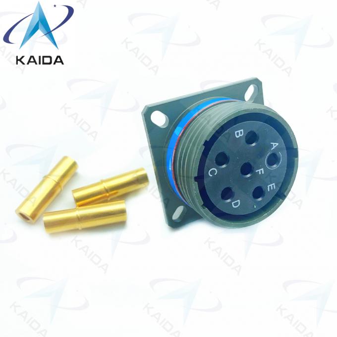 Crimp Copper Alloy Receptacle Connector 6 Contacts Gold Finish MIL-DTL-38999 Series 3.D38999/20WH06SA.8D Series 3