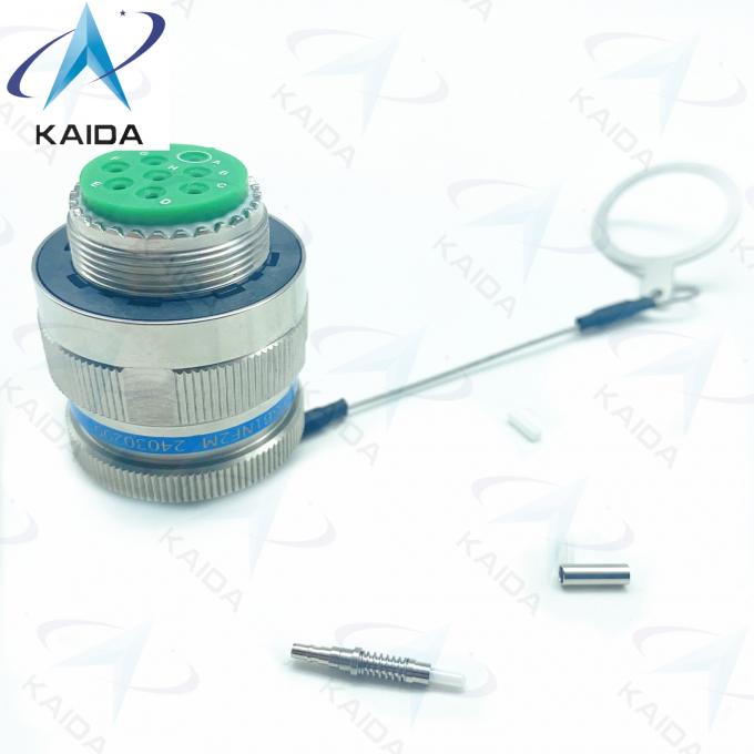 Durability Fiber Optic Connector Crimp Metal Blue Muti Mode Cable 500 Mating Cycles D38999/26KE08B1NF2M Stainless Steel 0