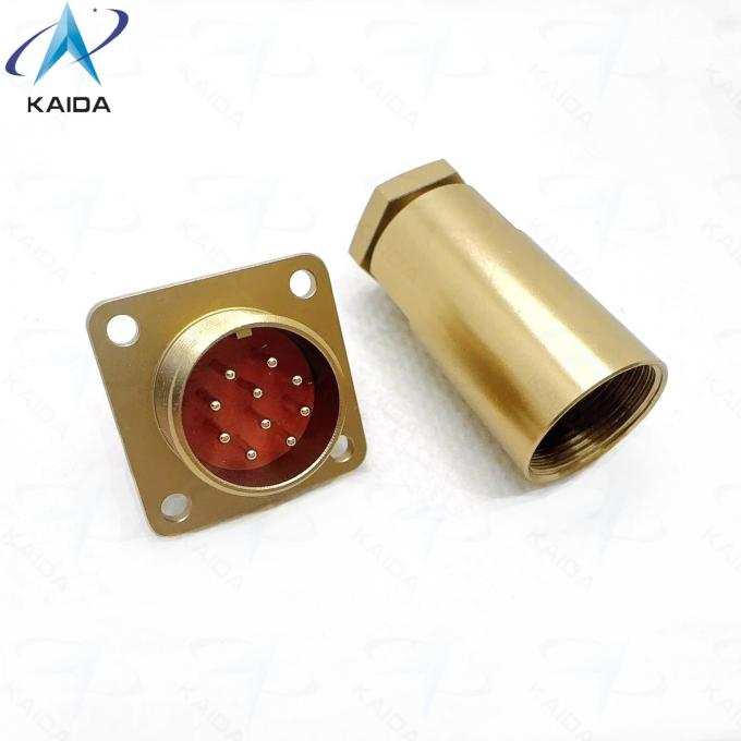 PC Series Russian Standard Connector PC-10ZJ 10 Contacts Square Flange Receptacle.Aluminum Alloy, Chromated Finish.PC-10ZB. 3