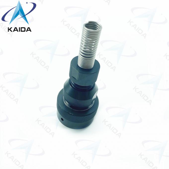 RJ45 USB Circular Connectors Spring Backshell Network Port Connector Black Anodized 2