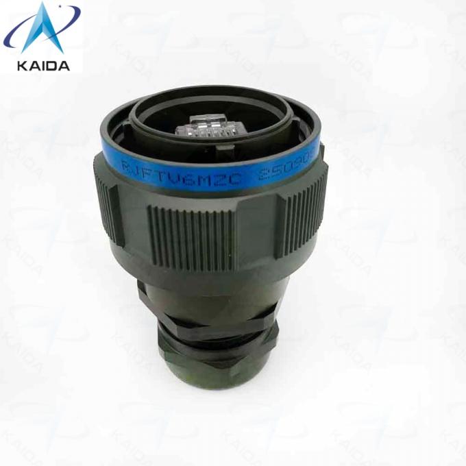 RJFTV6MG Olive Green Cadmium Finish.Plug with Metal Gland。Tri Start Thread coupling mechanism (MIL-DTL-38999 series III type)  with anti-decoupling device - Shell size 19 2
