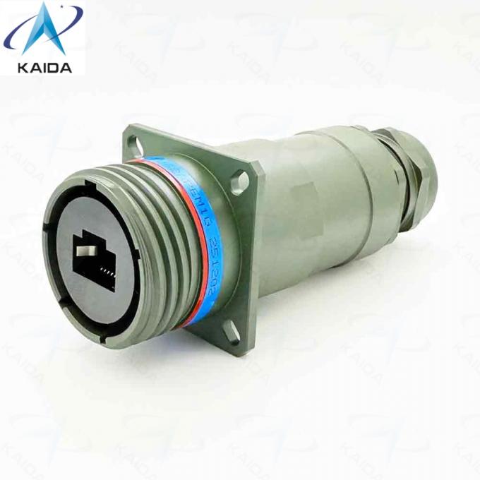 RoHS Compliant RJFTV62APEM1G RJ45 Contact Connector.IP68 backshell, metal gland.Aluminium Shell - Olive Drab Cadmium Plating 0