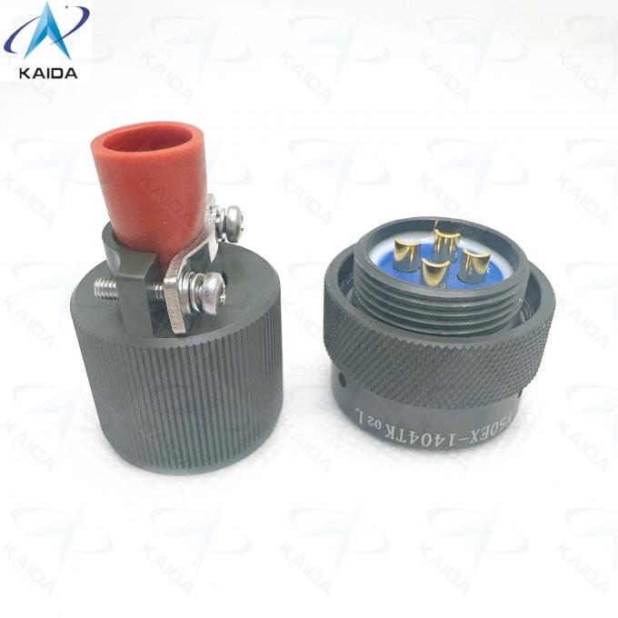 Secure and Durable Circular Electrical Connector -55C To 125C for Industrial Applications,Y50EX-1404TK02L  ,Y50EX Series Plug with Straight Cable Clamp,Olive Drab Anodized 2