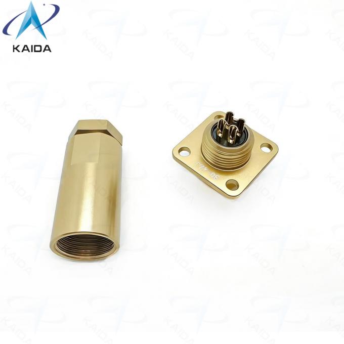 Square Flange Receptacle PC-4ZJ Connector  PC Series Russian Standard Connector.PC4ZB. Aluminum Alloy, Chromated Finish 0