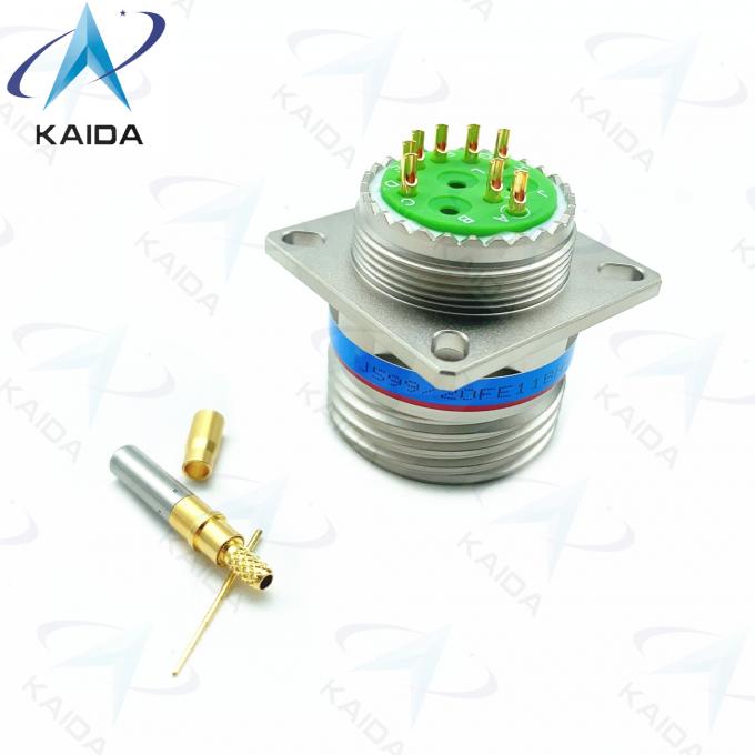 Threaded Gold Contact Crimp Connector MIL-DTL-38999 Series 3 Receptacle 7A Current Rating.D38999/20FE11BN-H 2