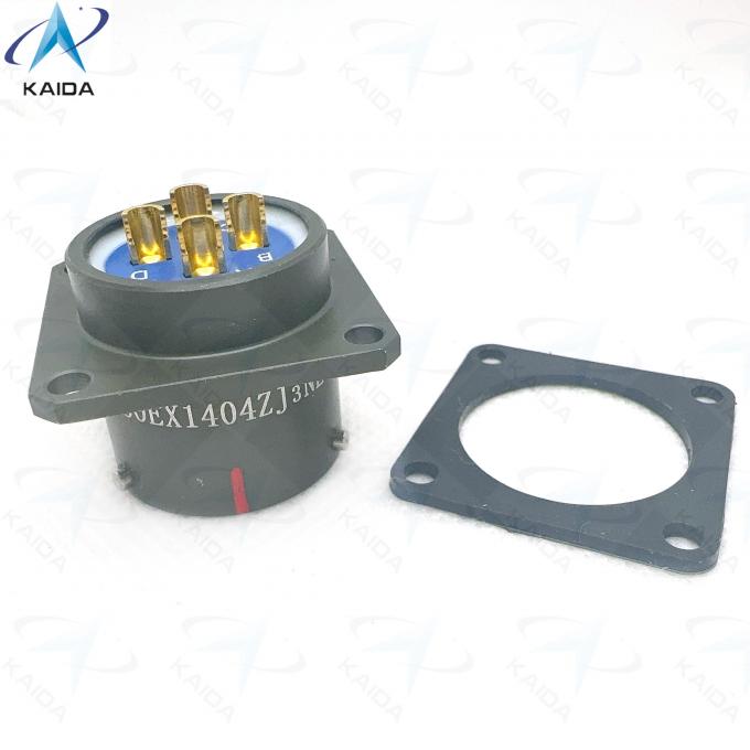 Y50EX Series Circular Electrical Connector with Olive Drab Anodized Connector Shell. Solder and hermetic by adhesive.Y50EX1404ZJ3NL 1